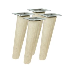 Möbelfüße 15 cm Höhe Holzfüße schräg aus Buche Holzmöbelfüße Tischbeine Möbelbeine Holz Schrank Beine Kegel 4 Stück