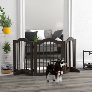 PawHut Hunde Absperrgitter faltbar Hundegitter Konfigurationsgitter 3-teilig mit zwei Stützfüßen Treppengitter Hundeabsperrgitter Türschutzgitter Kaff