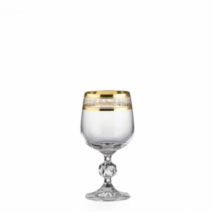 Weingläser Weißweingläser Claudia Kristallgläser Gold 150 ml 6er Set Bohemia Crystalex