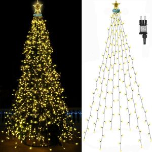 3m LED Weihnachtsbaum Stern Lichterkette mit Timer und 8 Lichtmodi Christbaumbeleuchtung Lichternetz für Christbaum Weihnachten Party Deko