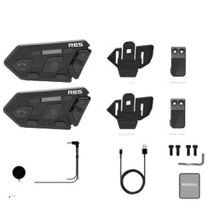 Motorradhelm-Headset, Bluetooth 50, Geräuschreduzierung, Boom Mic Half 2PCS