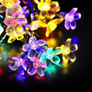 Solar Lichterkette Aussen, 5M LED Blume Wasserdicht Solar Power Lichterketten Nachbildung Festival Buntes Lichterkette