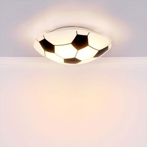RGB LED Deckenlampe, Fußball-Design, Glas, schwarz weiß, LEMMI