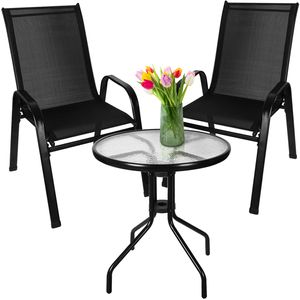 Gardlov 20707 Balkónový set stôl + 2 stoličky čierny