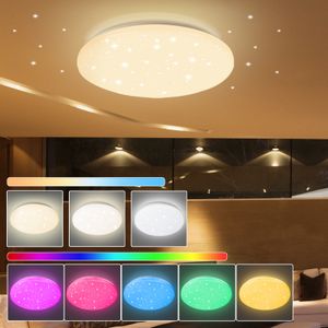 Jopassy 24W LED Deckenleuchte mit Sternenhimmel-Effekt, Badezimmerlampen, Fernbedienung und RGB-Beleuchtung