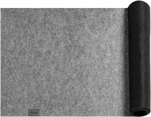 Tischläufer aus Filz Abwaschbar Tischdecke Still Grau hitzebeständig Filztischläufer Tischschutz Zweifarbig Doppelseitig (Schwarz/Grau, 40 x 150)