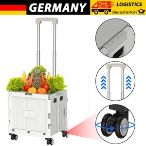 Einkaufswagen Klappbar Einkaufstrolley Shopping Trolley Einkaufs Hilfe bis 50 kg Grau