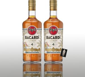 Bacardi Anejo 4 Cuatro goldener Rum Bahamas 2er-Set 2x 1l (40% vol.) inkl. Mixcompany Postkarte- [Enthält Sulfite]