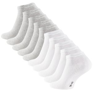 Cotton Prime® 10 Paar COTTON-Essentials Sneaker-Socken 43-46 Grau/Weiss