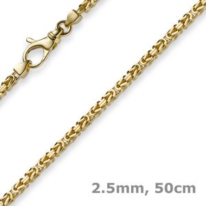 2,5mm Kette Halskette Königskette aus 585 Gold Gelbgold 50cm Uni Goldkette
