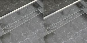 Möbel Lineare Duschrinnen 2 Stk. 930 x 140 mm Edelstahl DE94245