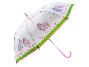 Kinder-Regenschirm transparent Einhornwiese - bb-Klostermann 53139