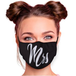 Alltagsmaske Stoffmaske Motiv Mund- Nasenschutz einstellbare Ohrbügel Waschbar Herren Damen verschiedene Designs, Modell wählen:Mrs