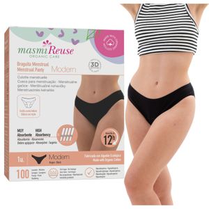 Majtki menstruacyjne MODERN niski stan rozmiar XL 100% bawełna organiczna MASMI