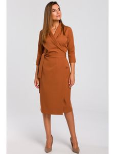 Stylove Sukienka damska midi Krystyn S175 bordowy XXL