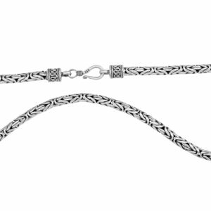 Königskette Rund 4,5mm Oxidiert Massiv 925 SterlingSilber Halskette Damen Herren 60 cm