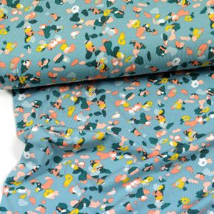 Jersey Lyocell Modal Stoff, gemustert Konfetti mint blau | 17,40 EUR/m