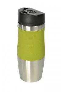 WELLGRO® Thermobecher 400 ml - Edelstahl - BPA-frei - Isolierbecher - Farbe wählbar, Farbe:Grün