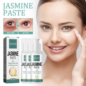 3 Stück Jasminsalbe Augencreme gegen Augenringe und Augenschatten, Jasmin Salbe Augencreme Mit Collagen Und Aloe Vera 100ml*3