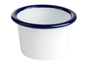 APS Schale ENAMELWARE aus emailliertem Stahlblech Weiß / Blau Kapazität: 80 ml