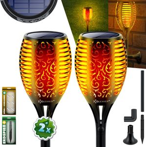 KESSER® Gartenfackel Solar Set Solarleuchten Flamme mit Wandhalterung + Erdspieß Licht-Sensor Wetterfest Garten Solarleuchte Fackel Lichter LED Gartenlampe Solarlampe Flammenlicht - 2er Set - 96 LED´s KESSER® Gartenfackel Solar Set Solarleuchten Flamme mit Wandhalterung + Erdspieß Licht-Sensor Wetterfest Garten Solarleuchte Fackel Lichter LED Gartenlampe Solarlampe Flammenlicht - 2er Set - 96 LED´s