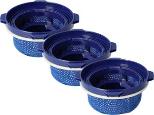 vhbw 3x Staubsaugerfilter kompatibel mit Samsung Jet 70, 60, 75, 70+, 75+ Staubsauger - Abluftfilter Blau