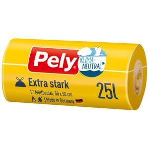 Pely Zugbandbeutel Klimaneutral Extra Stark 25 Liter 17 Stück