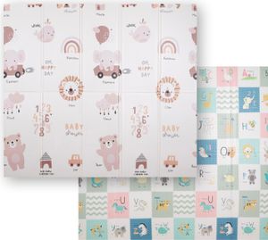 KiddyMoon Play Mat Baby Mat Oboustranná prolézací podložka Mat Foam Mat For Kids Kids Mat Child Friendly Pattern Playground Development Comfortable Ideal For Indoors And Outdoors 180X200x1cm, Bra