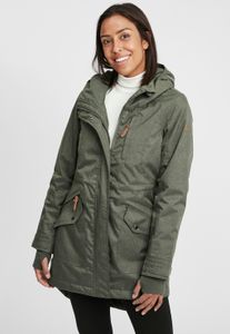 OXMO OXBella Damen Parka Übergangsmantel Lange Jacke mit Kapuze Pattentaschen Regular fit