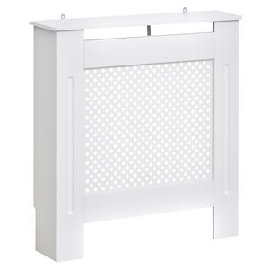 HOMCOM Heizkörperverkleidung Heizkörperabdeckung Heizungsverkleidung, MDF, Weiß, B78 x D19 x H82cm