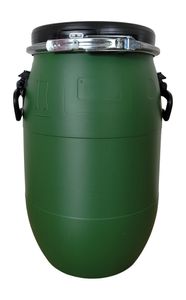 30 Liter Deckelfass, Kunststofffass, Fass, Plastikfass Weithalstonne Farbe grün (30 D grün)