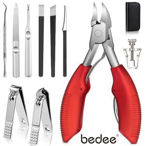 Fußnagelzange Set, Nagelschere, Nagelzange, 10 Stück Edelstahl Fußnagel Knipser mit Doppelseite Nagelfeile und nagelschere set, Reparieren für Dicke und Eingewachsene Fußnägel