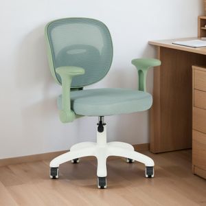Kinderdrehstuhl AMELIA höhenverstellbar mit Armlehnen in grün - Ergonomischer Kinder-Schreibtischstuhl mit Mesh Rückenlehne & weißes Fußkreuz mit 5 Rollen Kinderdrehstuhl AMELIA höhenverstellbar mit Armlehnen in grün - Ergonomischer Kinder-Schreibtischstuhl mit Mesh Rückenlehne & weißes Fußkreuz mit 5 Rollen