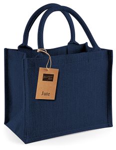 Westford Mill Jute-Tasche Jute Mini Gift Bag W412 Mehrfarbig Navy/Navy 26 x 22 x 14 cm