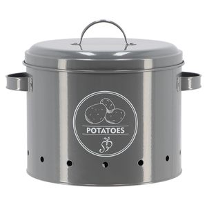 Esschert Design Vorratsdose für Kartoffeln Anthrazit aus Metall