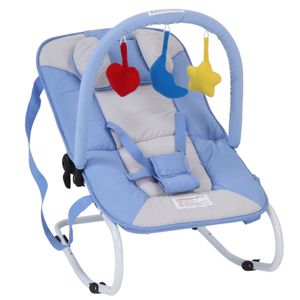 Infantastic® Babywippe - Blau, mit 3-Punkt-Sicherheitssystem, stabilem Metallrohr-Gestell, Schaukelfunktion, inkl. Spielbogen, 3 Spielzeuge - Babyschaukel, Schaukelwippe, Babytrage