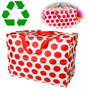 LS-LebenStil XXL Jumbo Bag Red Spotlight 55cm ♻️ Recycled Allzwecktasche Einkaufstasche