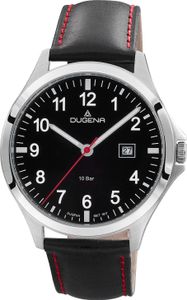 Dugena 4460991 Herren-Armbanduhr, Edelstahl-Gehäuse, Leder-Armband