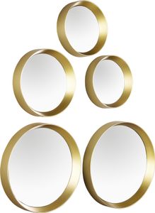 5er Set Wandspiegel, goldfarben, D 2x 15cm, 18cm, 23 cm,25 cm