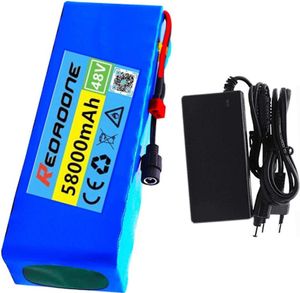 Baterie pro elektrokola 48V 58Ah 13S3P lithium-iontová baterie s vestavěným BMS pro 1000W motor, elektrický skútr s nabíječkou, T zástrčka Baterie pro elektrokola 48V 58Ah 13S3P lithium-iontová baterie s vestavěným BMS pro 1000W motor, elektrický skútr s nabíječkou, T zástrčka