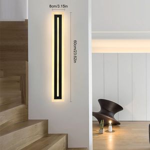60cm LED lange Wandleuchte Außen Innen warmweißes Licht (schwarz,weiß) für Balkon Hof Wohnzimmer Schlafzimmer