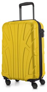 Suitline - Handgepäck Koffer Trolley Rollkoffer Reisekoffer, Koffer 4 Rollen, TSA, 55 cm, 34 Liter, 100% ABS Matt,Gelb
