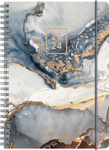 BRUNNEN 1072156084 Wochenkalender Schülerkalender 2023/2024 "Gemstone" 2 Seiten = 1 Woche Blattgröße gekürzt 12,8 x 21 cm A5 PP-Einband