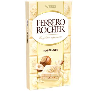 Ferrero Rocher Weisse Schokoladentafel mit Haselnüssen und Creme 90g