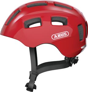 ABUS Fahrradhelm Youn-I 2.0 - mit Licht für Kinder, Jugendliche und junge Erwachsene - für Mädels und Jungs - Rot, Größe M