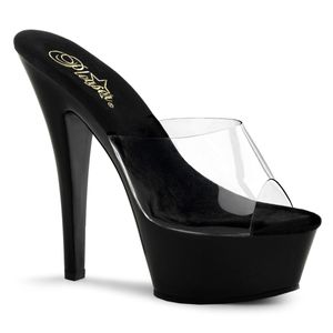 KISS-201 Damen Sandale von Pleaser, Transparent Schwarz , EU 39, US 9