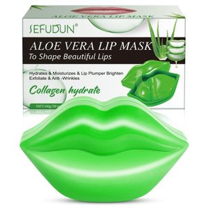 20er Pack Feuchtigkeitsspendende Lippenmaske Anti-Aging Lippenschlafmaske für trockene und rissige Lippen (Aloe Vera)