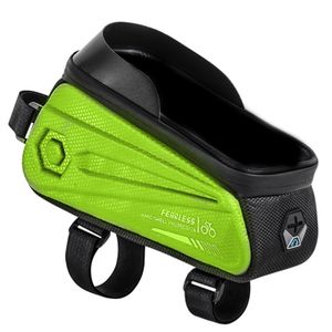 Wasserdichte Touchscreen-EVA-Hartschalen-Fahrrad-Oberrohrtasche, Vorderlicht-Handytasche für Mountainbike, Rennrad-Gelb