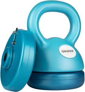 ONVAYA® Kettlebell Set | Petrol-Blau | Verstellbare Kettlebell mit variablen Gewichtsscheiben: 2-5,5 kg | Platzsparendes Kugelhantel Set