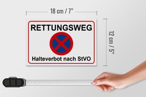 Holzschild Hinweis 18x12cm Rettungsweg Halteverbot nach StVO Schild